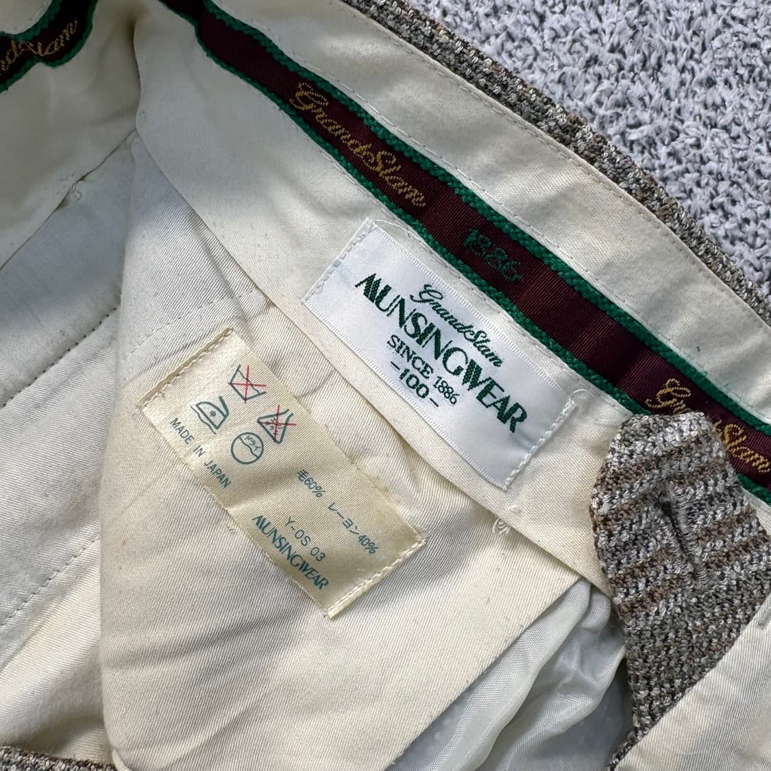 100 먼싱웨어 체크 울 레이온 바지 0414J 상품이미지6