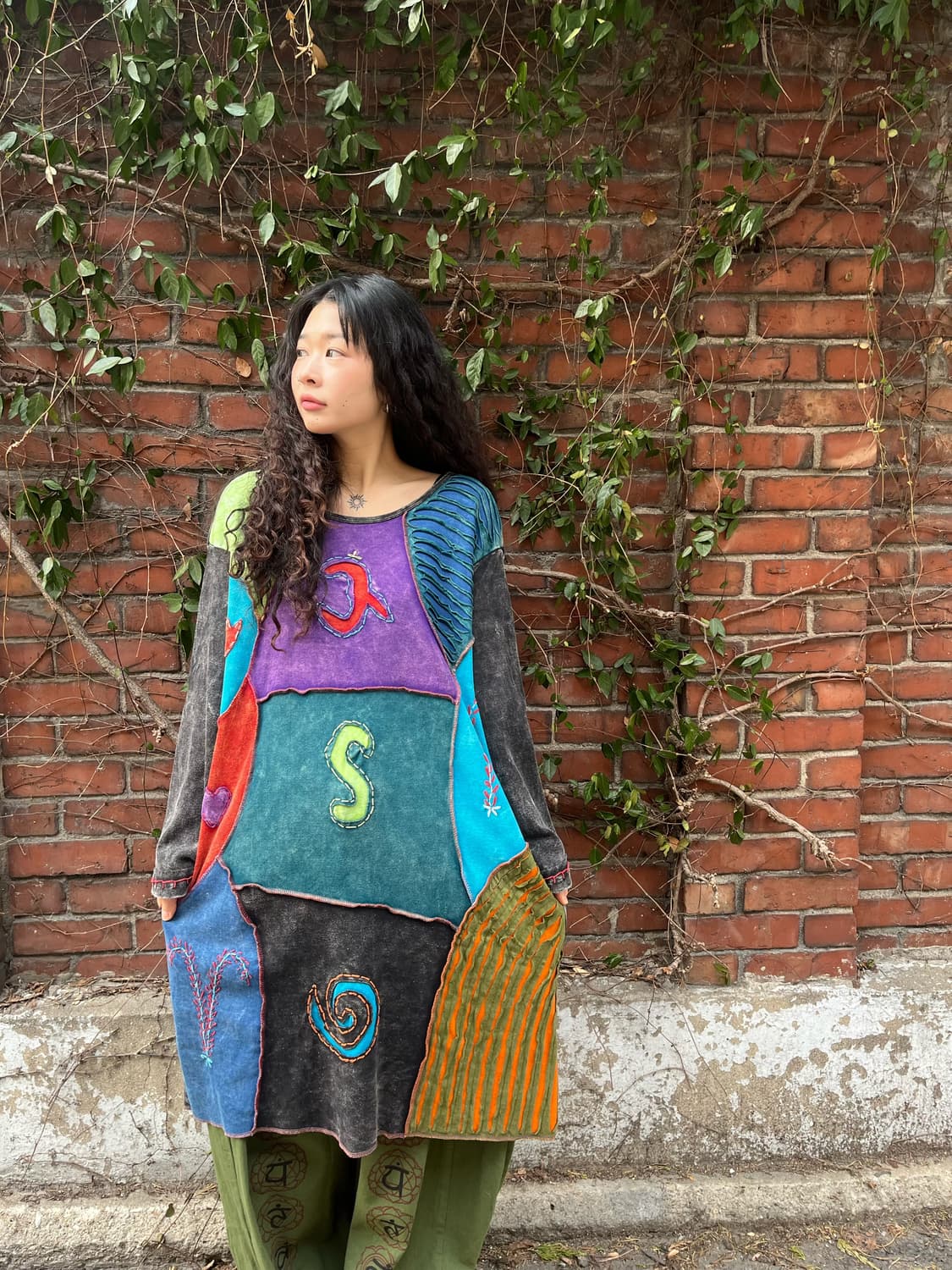 히피 패치워크 원피스 상품이미지2