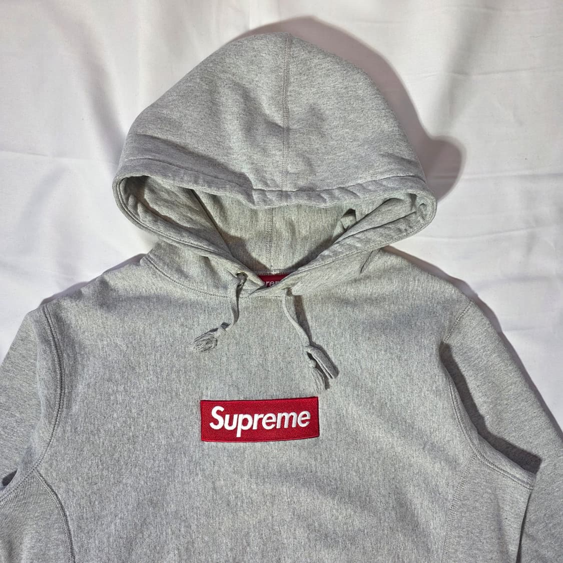[M]슈프림 레드 박스로고 후드티 그레이 상품이미지2