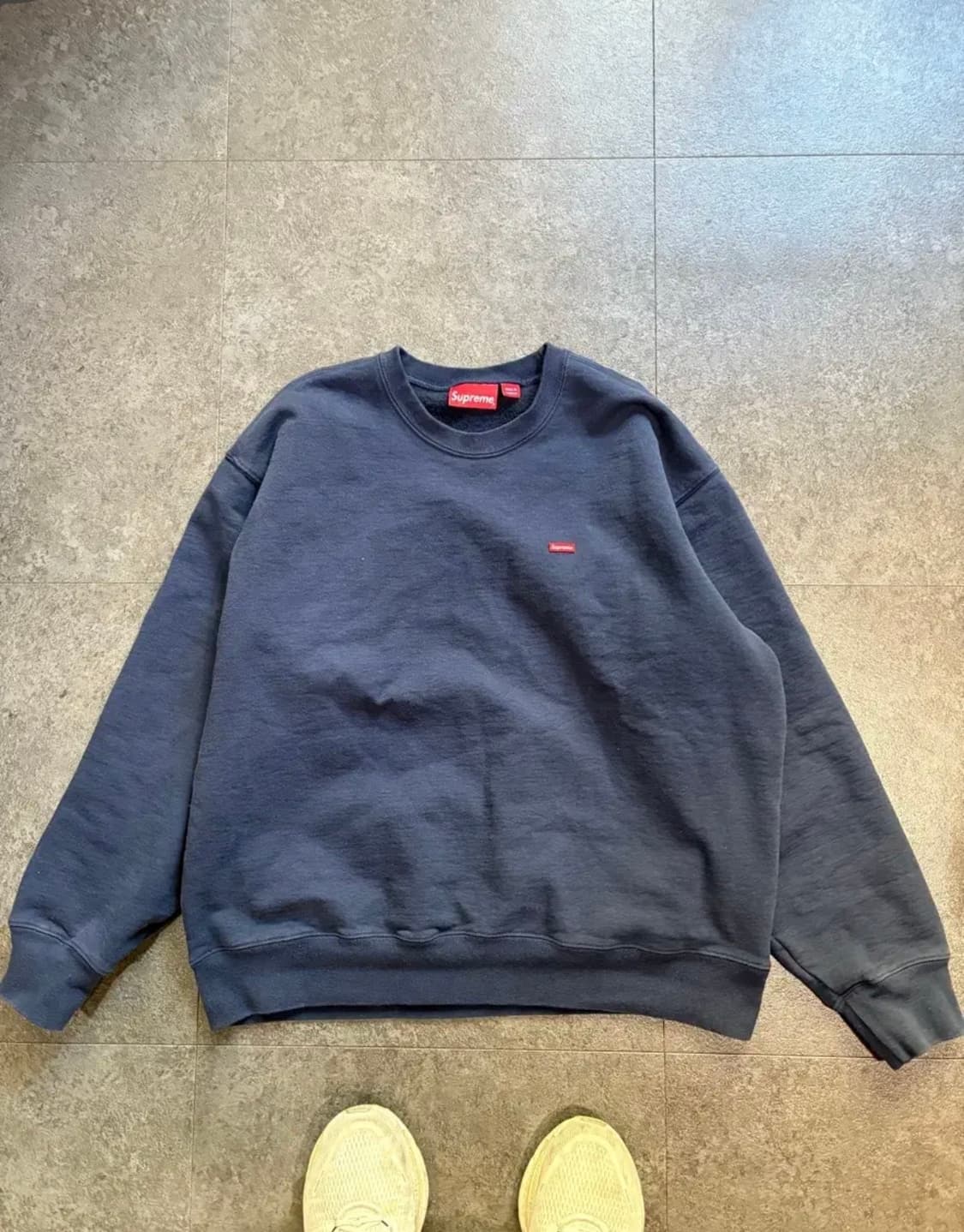 [L]슈프림 스몰 박스 크루넥 네이비 - 23SS 상품이미지1