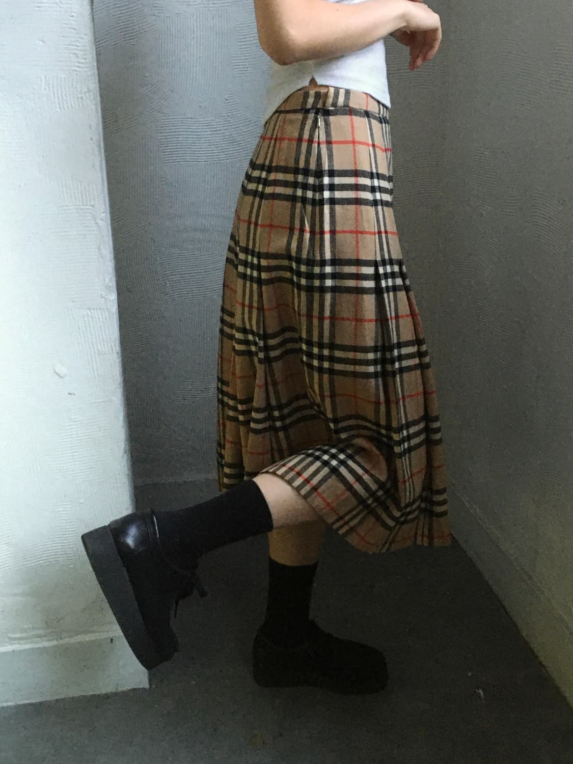 Burberrys 버버리 노바체크 플리츠 울 미디 스커트 상품이미지1