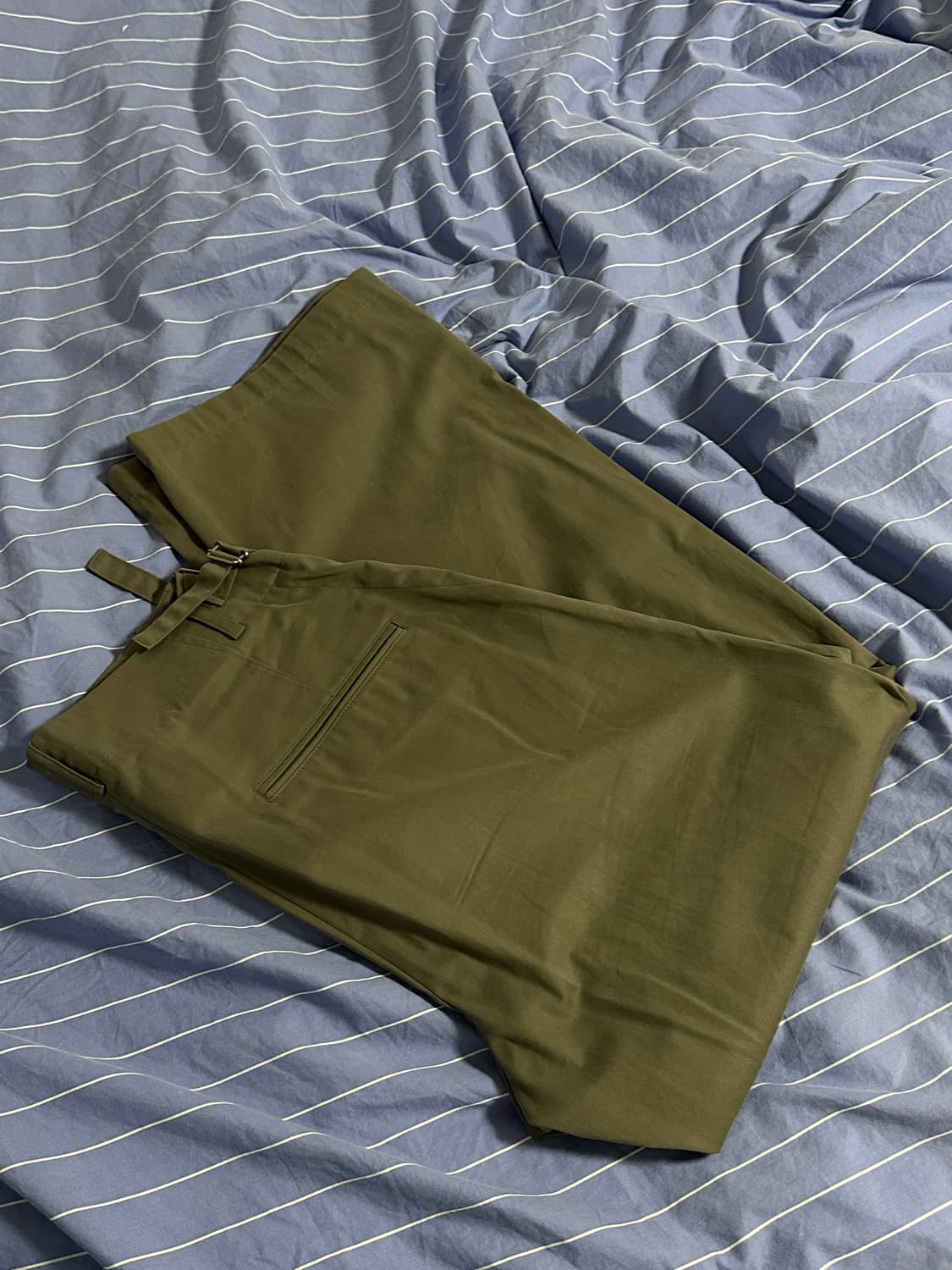 유스 와이드 치노 팬츠 올리브 상품이미지1