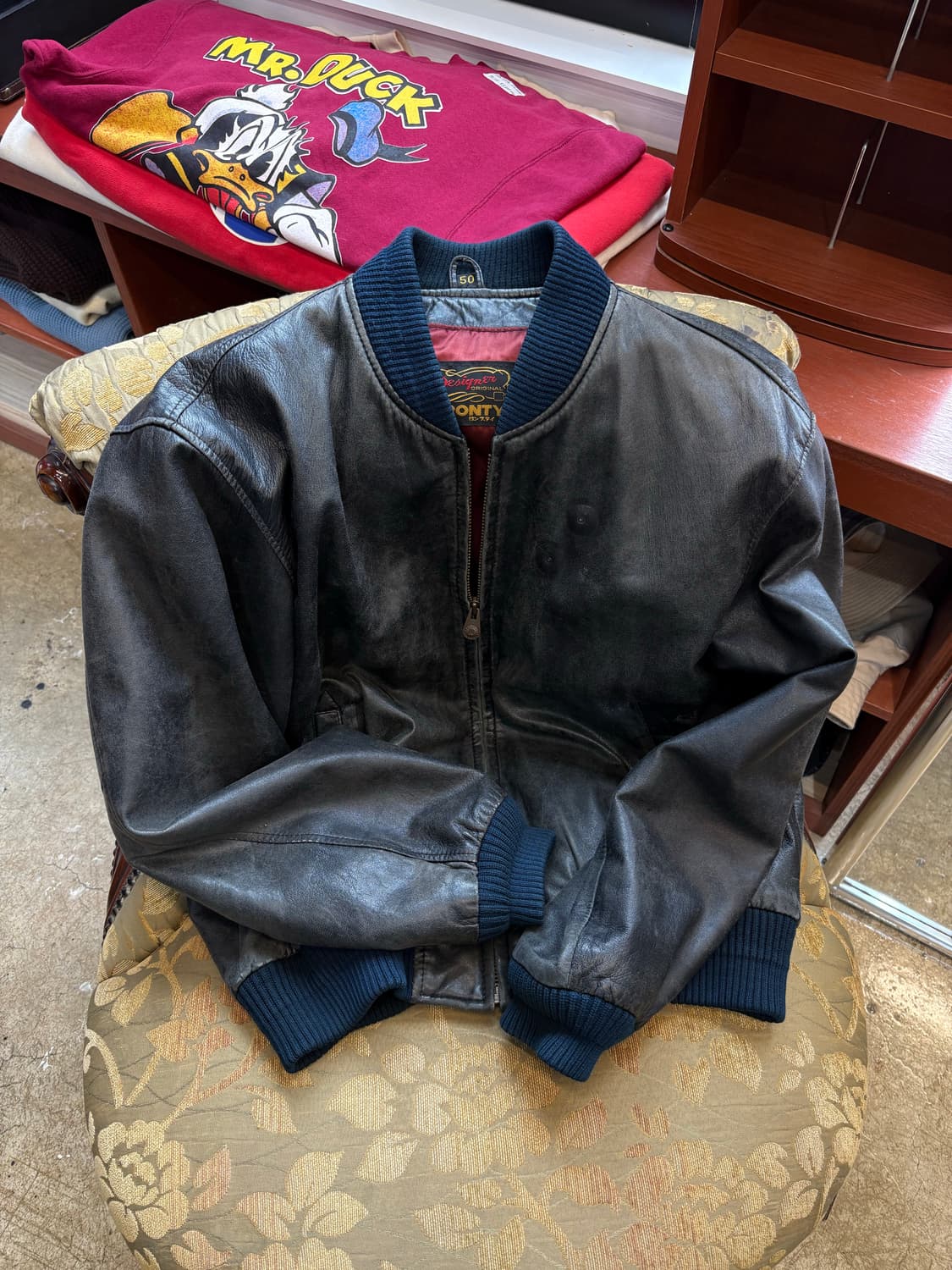 일본 빈티지 양가죽 블루종 재킷 상품이미지2