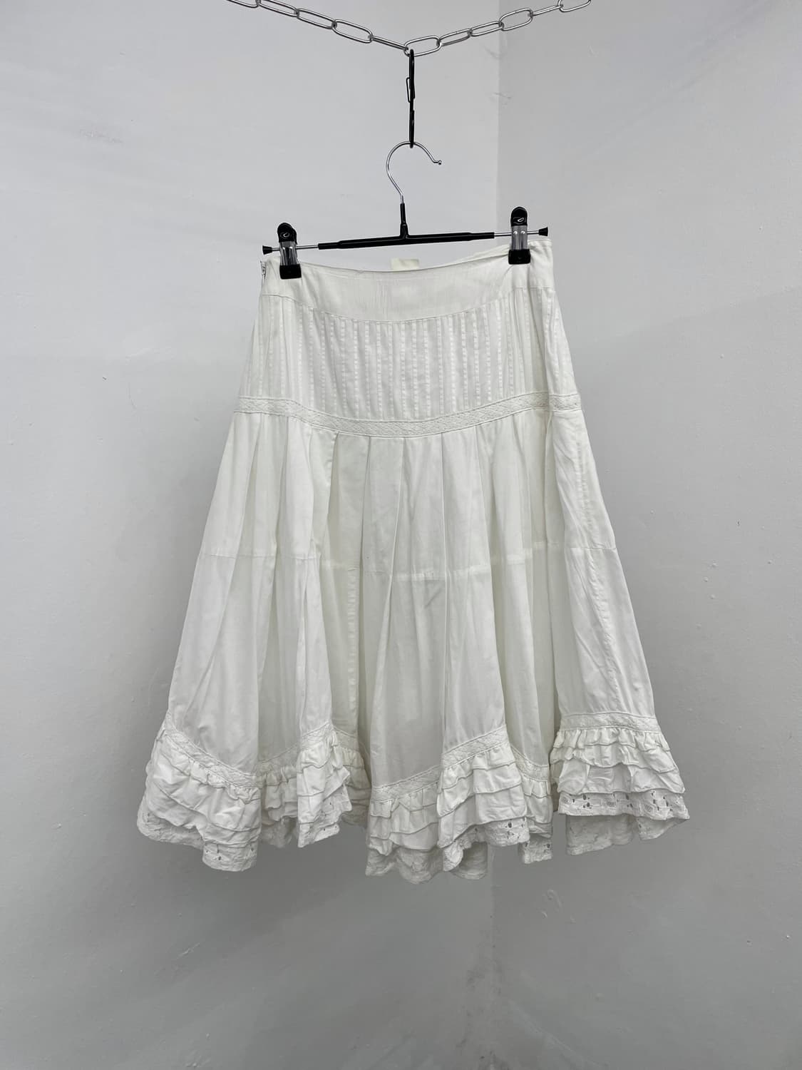 화이트 러플 자수 캉캉 스커트 상품이미지8