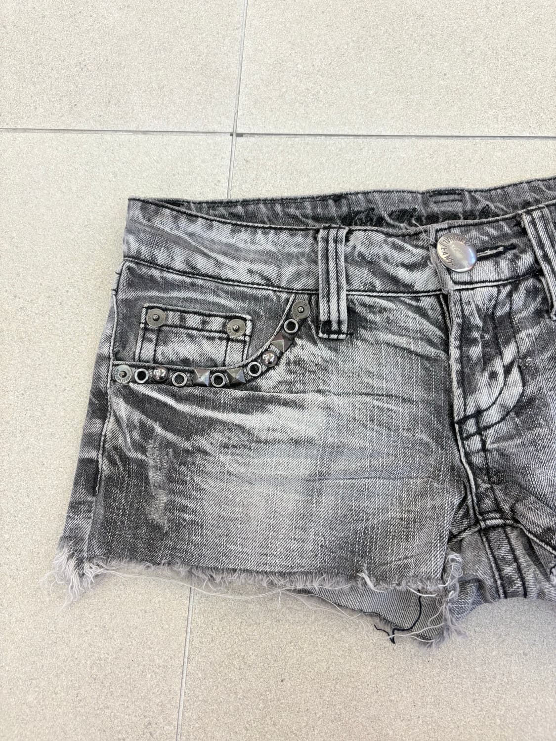 그레이 데님 숏팬츠 상품이미지2