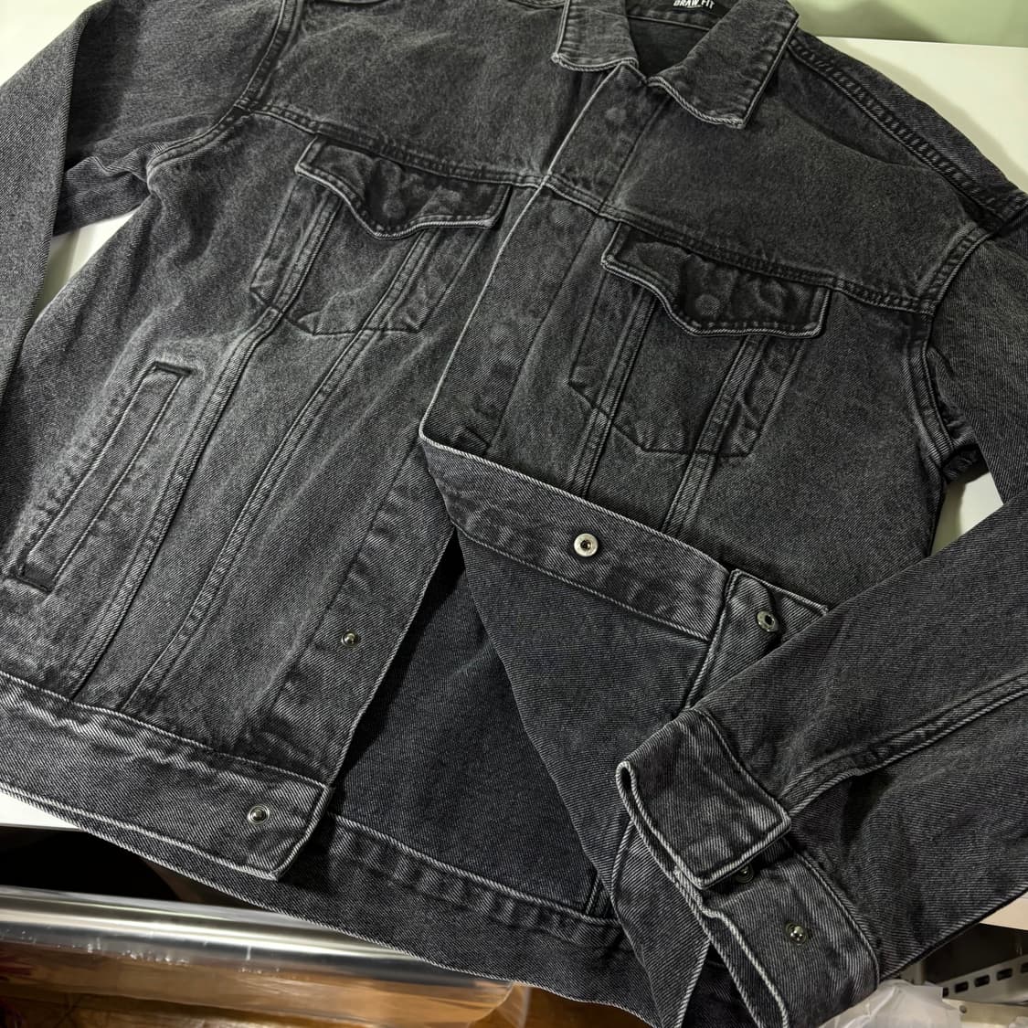 M 드로우핏 빈티지워싱 블랙 데님 청자켓 상품이미지2