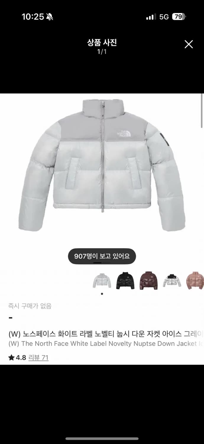 노스페이스 화이트라벨 노벨티 눕시 패딩 아이스 그레이 XS 상품이미지1