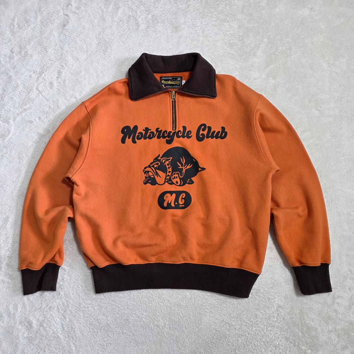 (S)PEERLESSNESS 와이어트 쿼터 풀오버 맨투맨 오렌지 상품이미지1