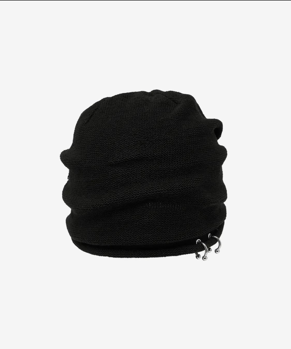 Pierced slouch beanie / Black 상품이미지3