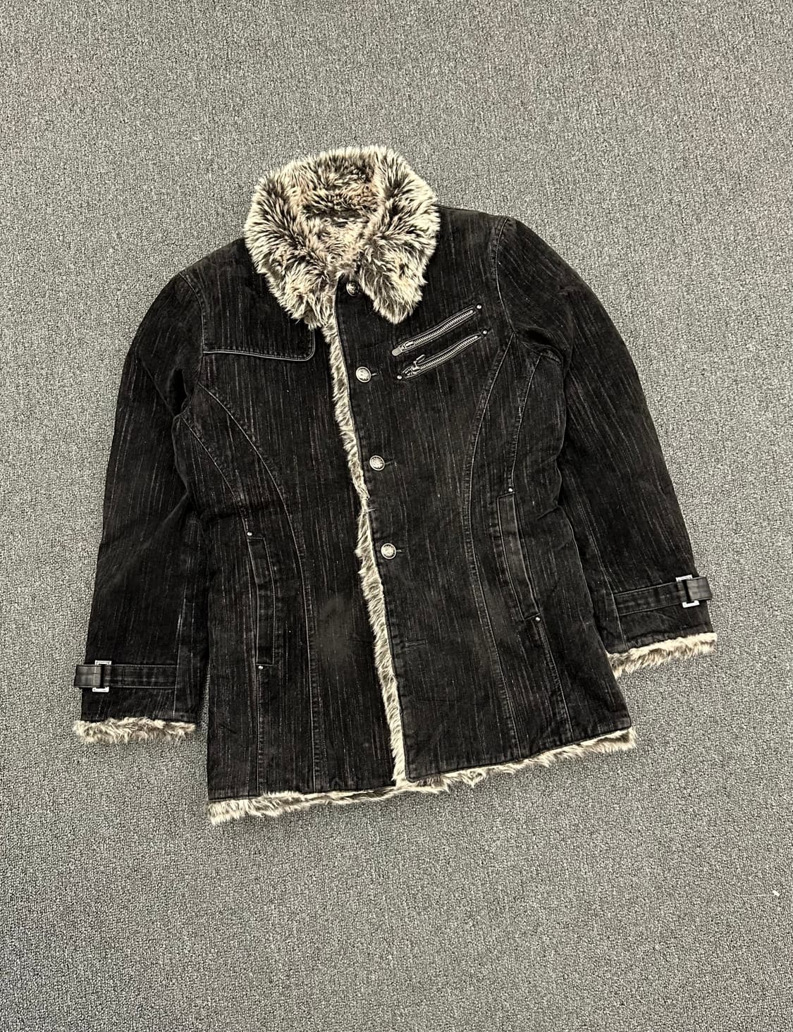 L) Mossimo 빈티지 퍼 데님 무스탕 자켓 상품이미지2