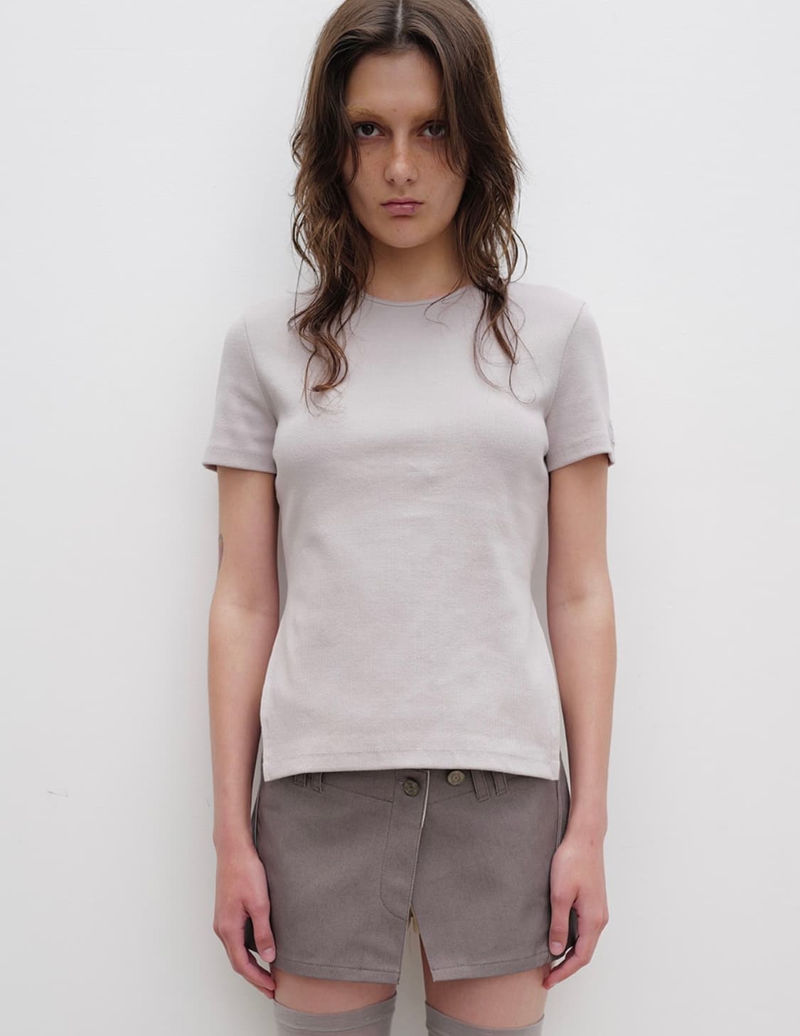 오픈와이와이 Ribbed side slit top 상품이미지4