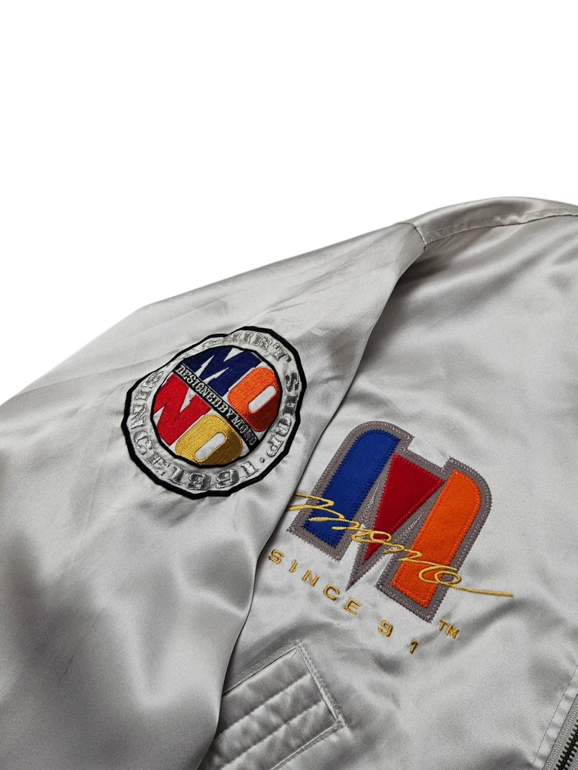 1990s 모노레이싱 빈티지 사틴 바시티 자켓 XL 상품이미지5