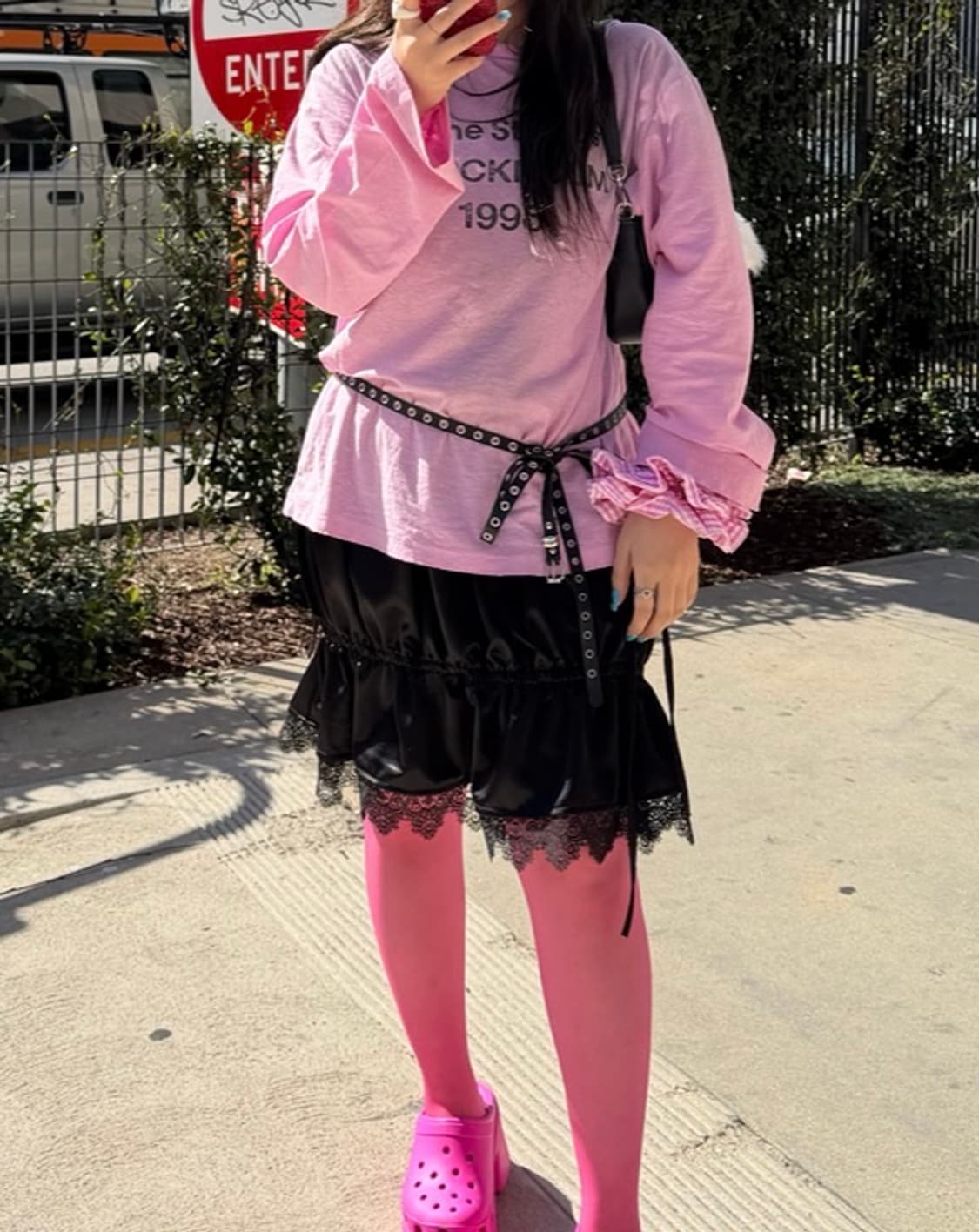 아크네스튜디오 스톡홀름 로고 프린트 핑크 티셔츠 상품이미지6