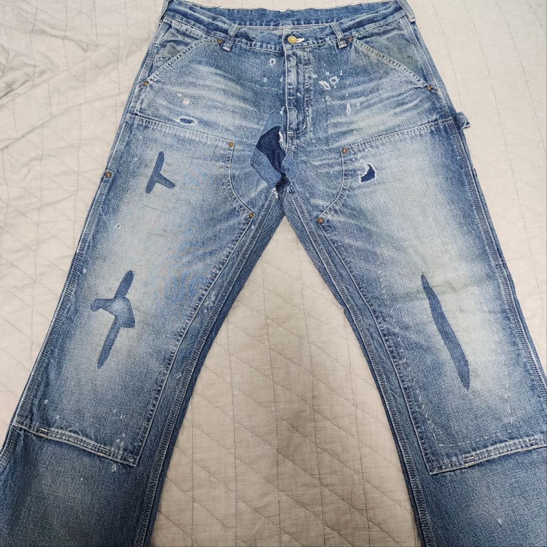 [M] 세인트미카엘 24aw 더블니 플레어 데님 상품이미지1