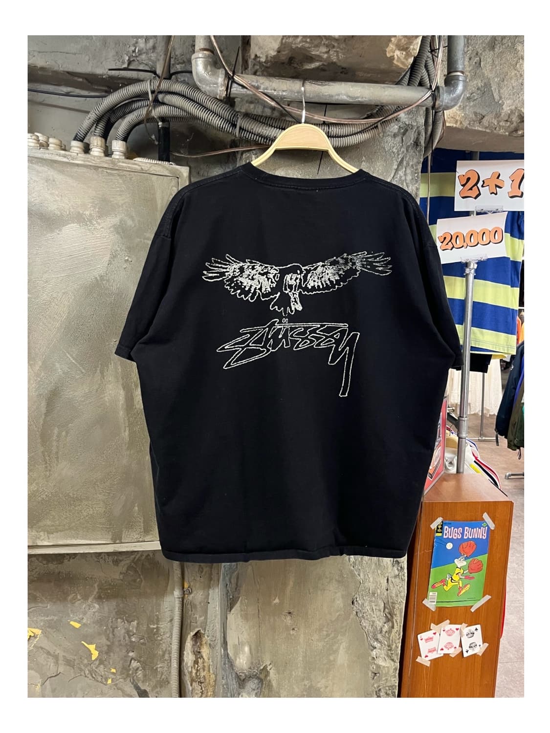 스투시 윙스팬 반팔티 블랙 2XL #csz3819 상품이미지1