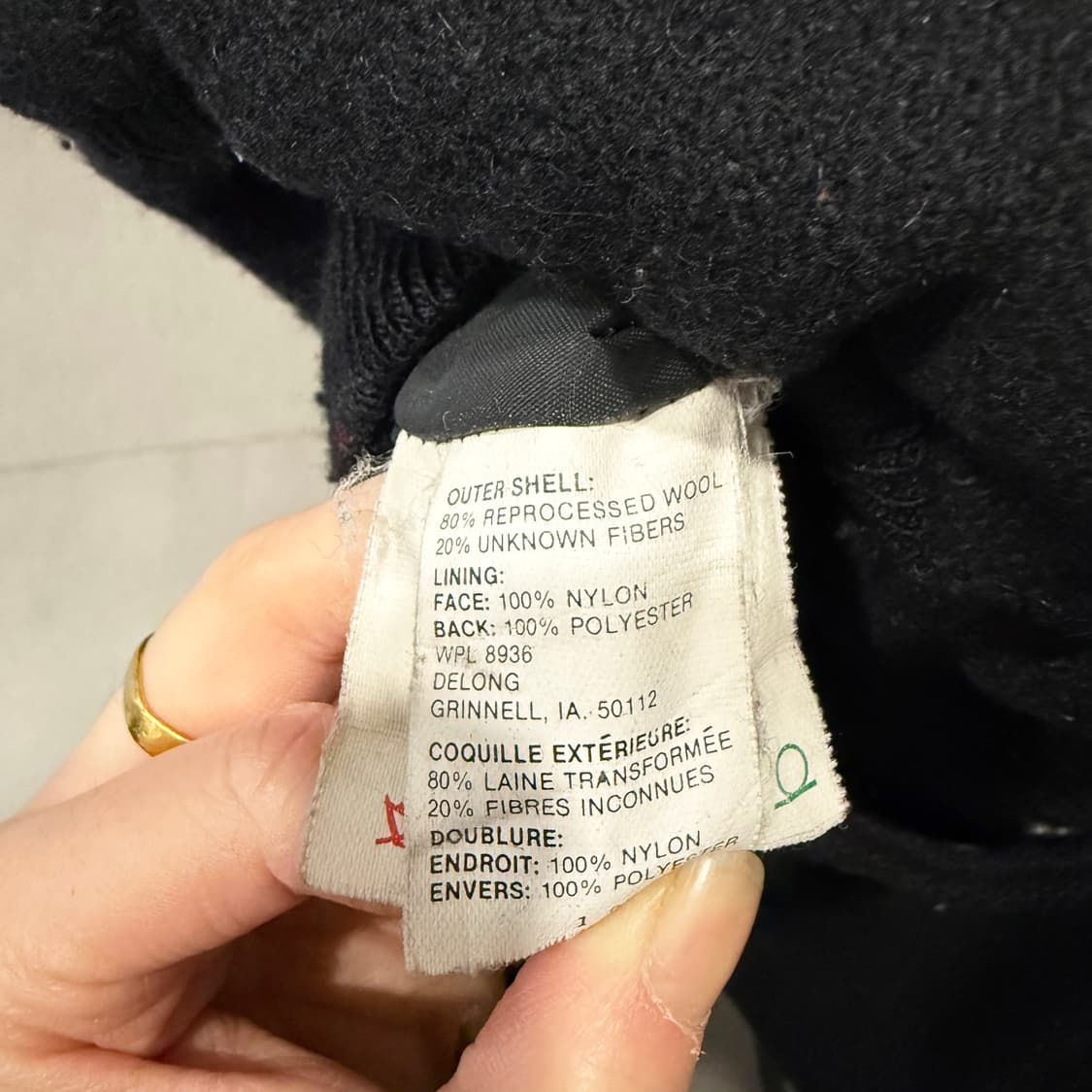 DeLong 드롱 오리지널 NHL 울 바시티자켓 레더포켓 마스코트 디테일 상품이미지6