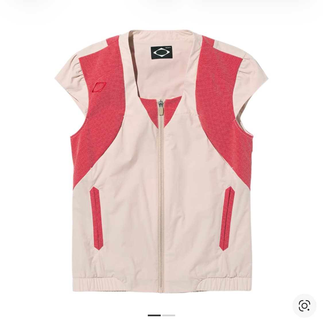 [M] 미스치프 컬러 블록 트랙 집업 레드 베이지 상품이미지1