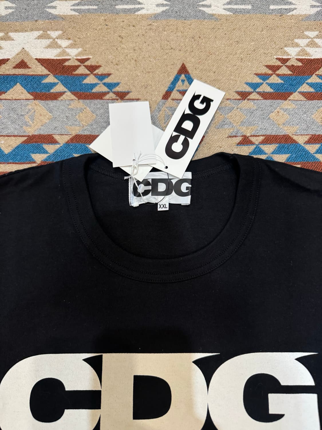 [XXL] CDG x 스투시 티셔츠 블랙 상품이미지4