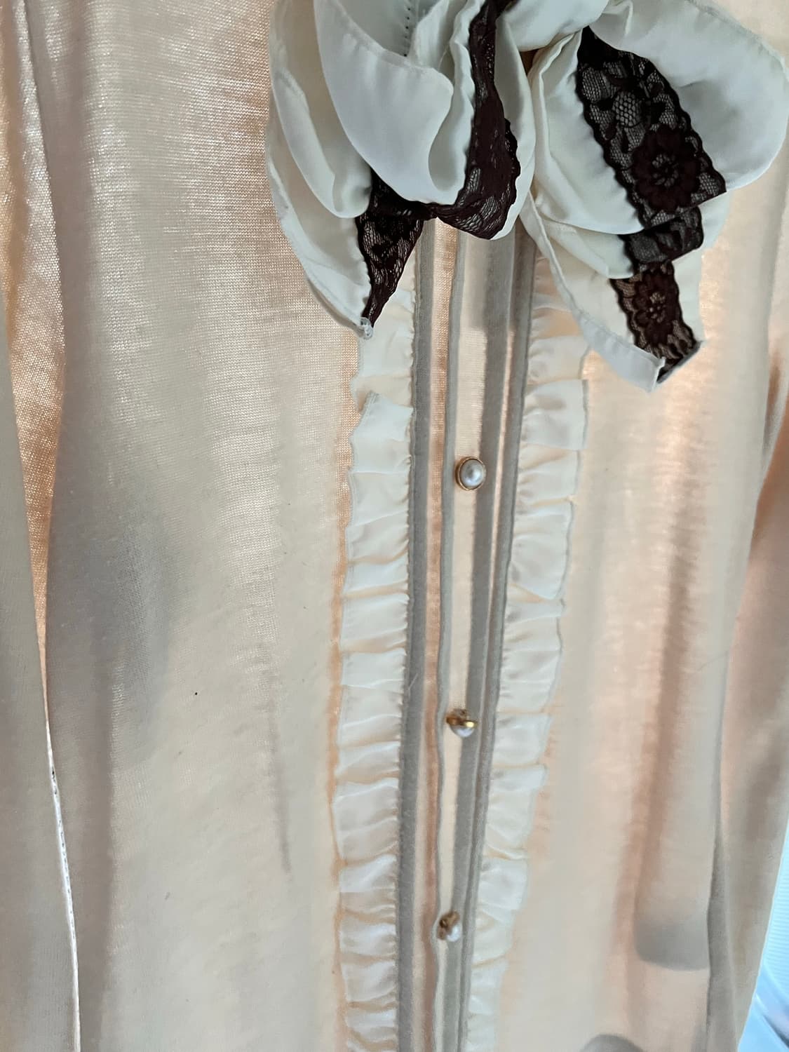 엑시즈팜 공포게임 여주 아이보리 레이스 라떼갸루 바닐라 초코 프릴 상품이미지5