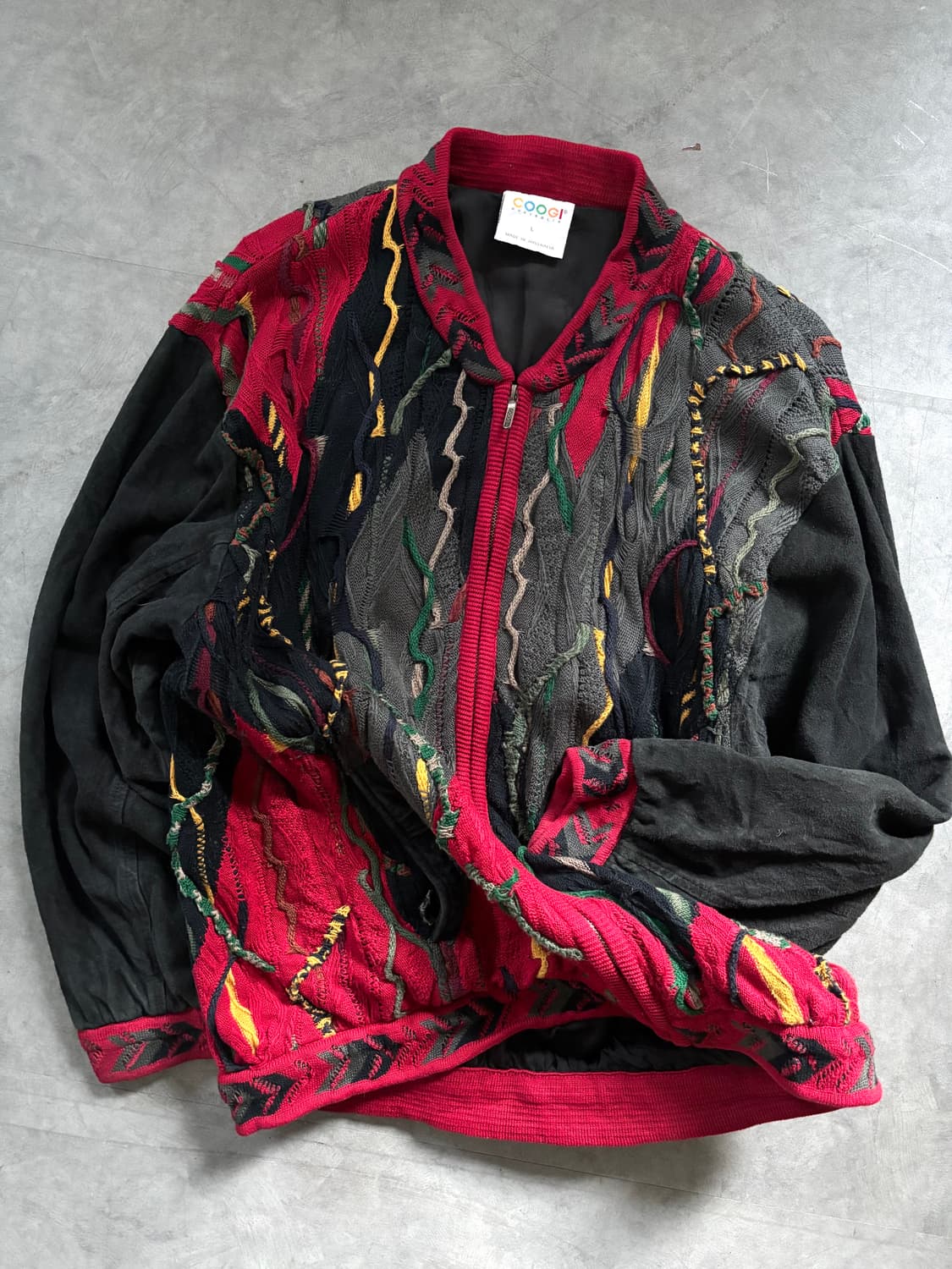 COOGI 쿠지 오스트레일리아 멀티컬러 3D 케이블 풀 니트집업 자켓 상품이미지1