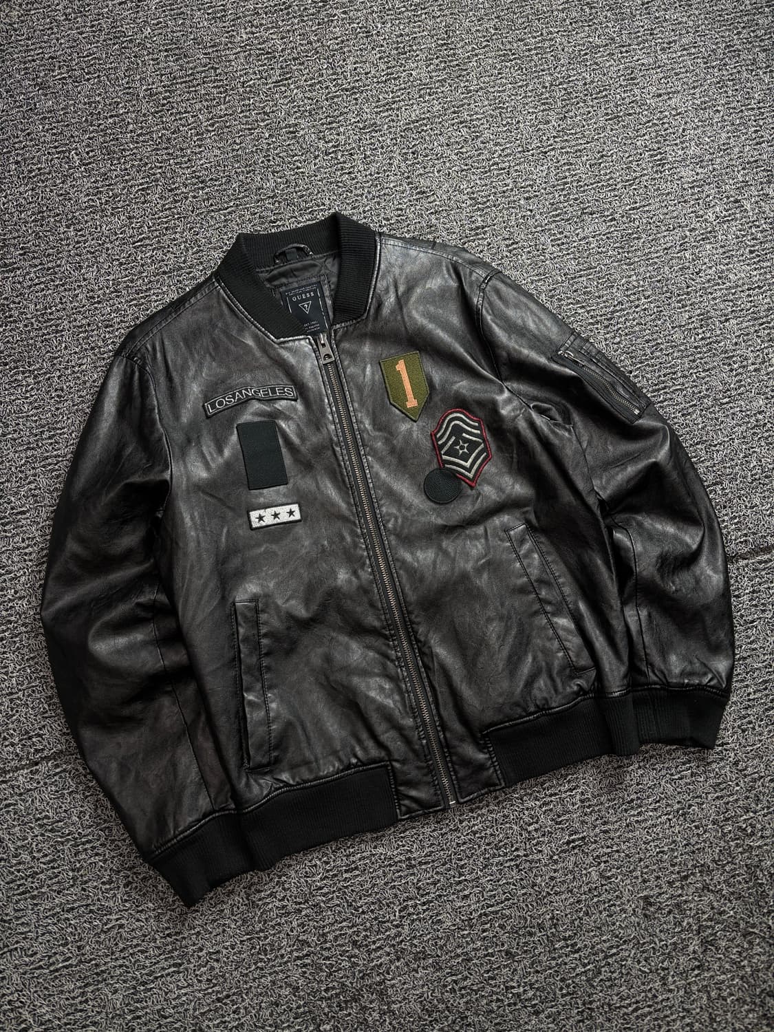 게스 올드스쿨 용자수 비건레더 봄버 자켓 2217 상품이미지1