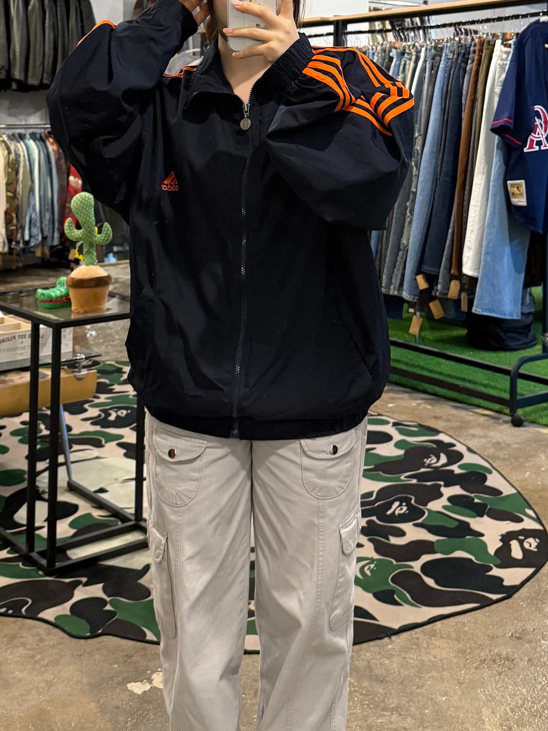 아디다스 올드스쿨 바람막이 네이비/오렌지 상품이미지6