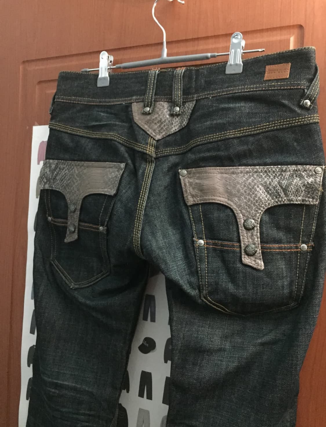 Nicole club stud python leather denim 상품이미지2