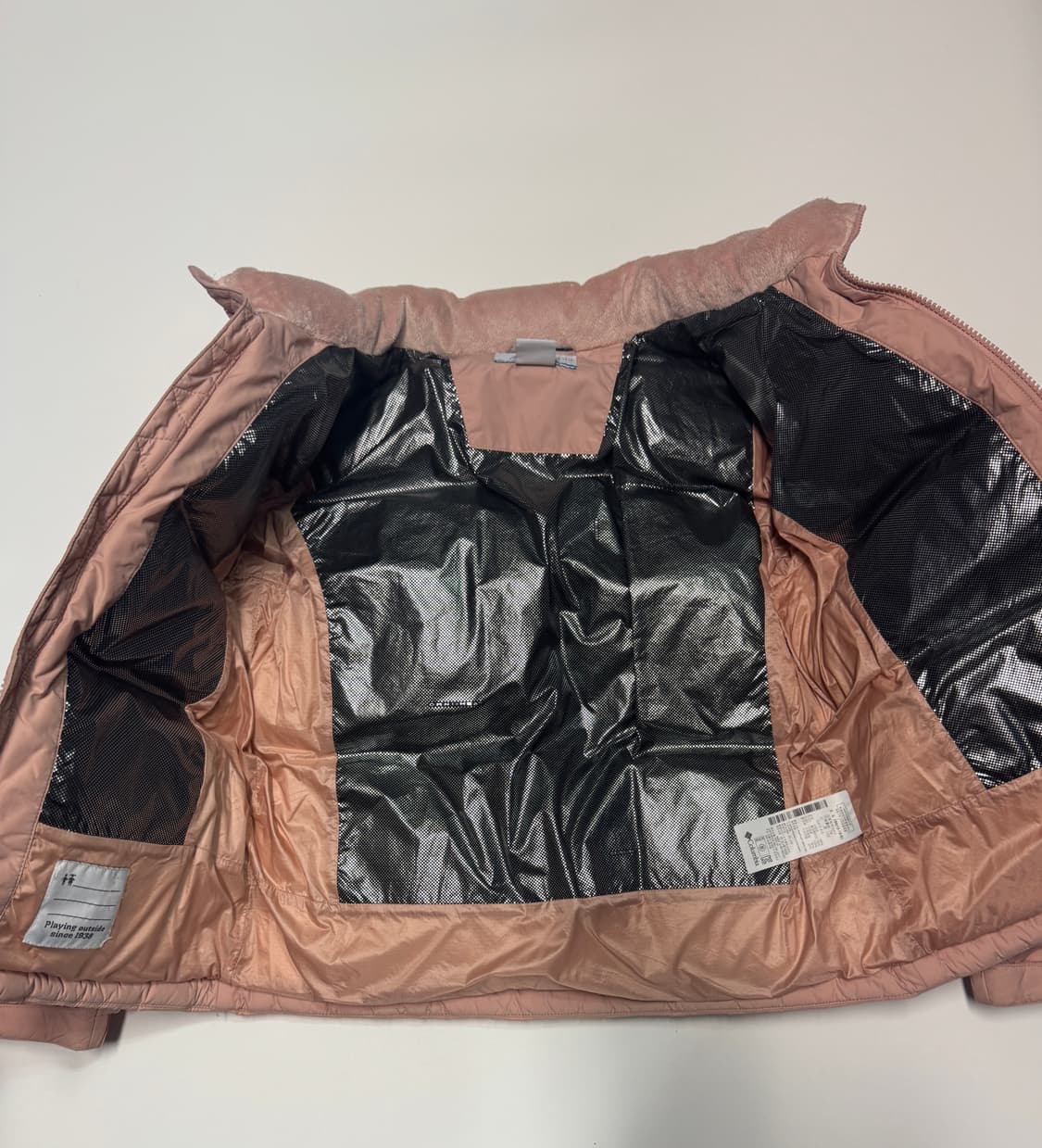 여성 키즈 컬럼비아 발열 핑크 구스다운 패딩 150 상품이미지2