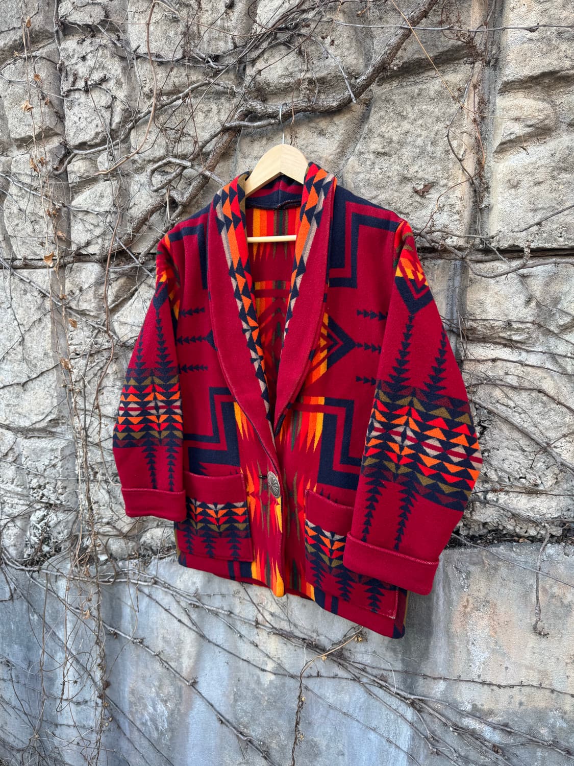 아메리칸 네이티브 빈티지 펜들턴 치프 요셉 패턴 웨스턴 울 치마요 자켓 상품이미지3