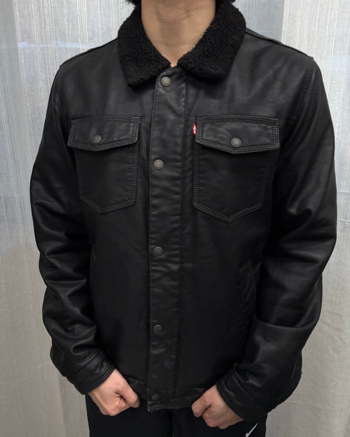 리바이스 레더 셰르파 트러커 가죽 자켓 Levi’s 상품이미지1