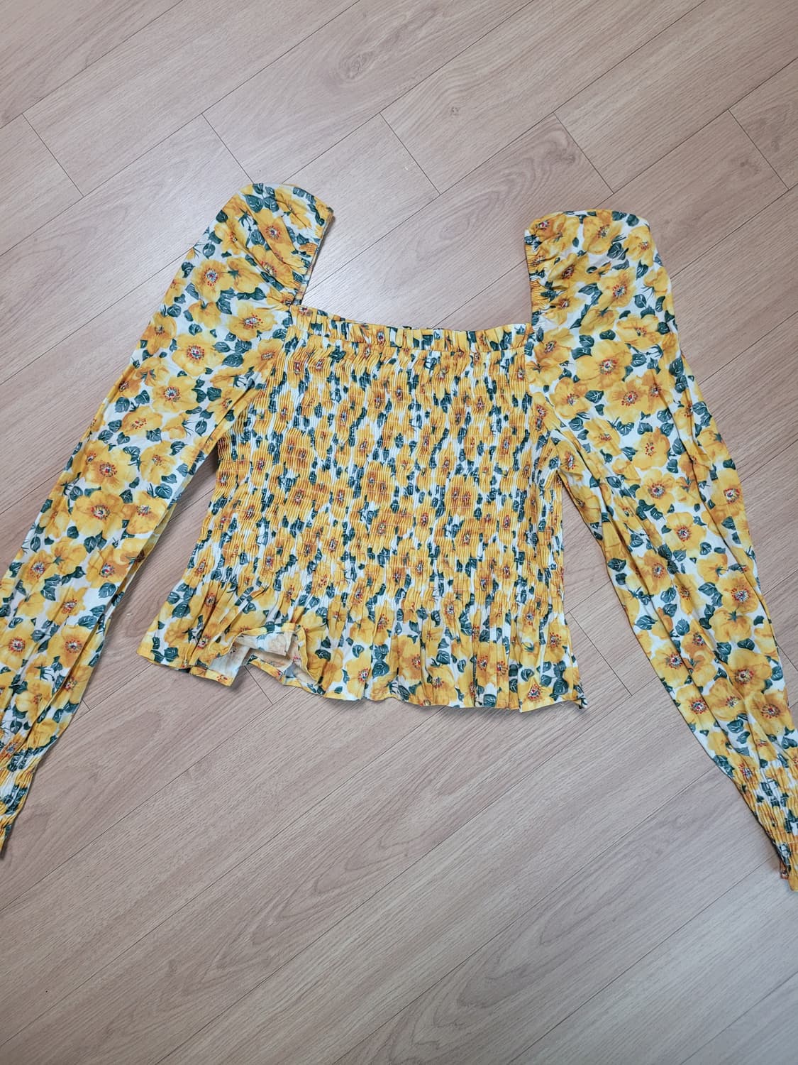 새상품) 퍼프 플라워 블라우스 상품이미지2