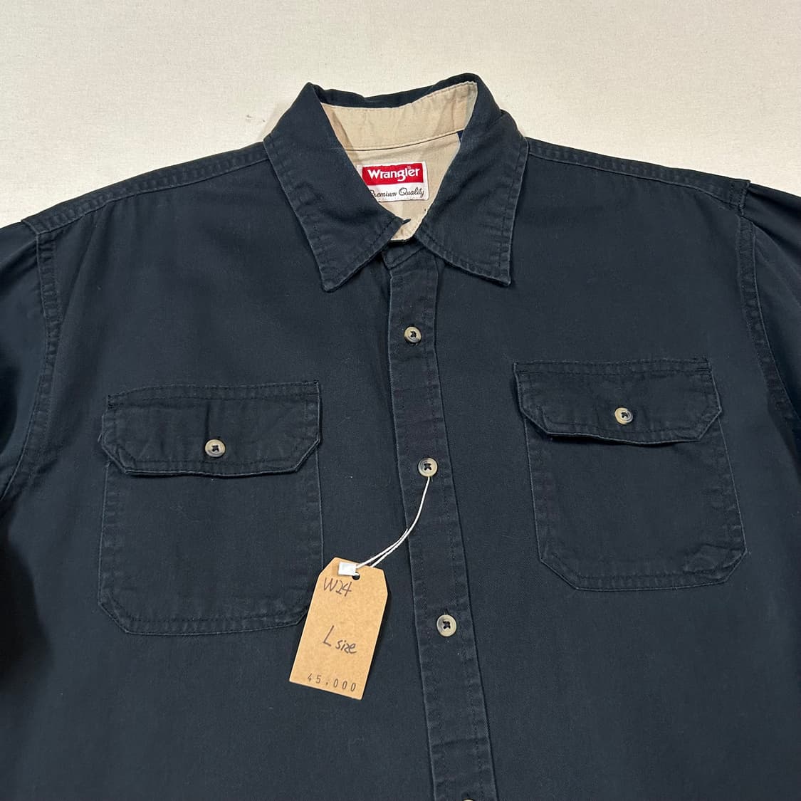 L) Wrangler 랭글러 투포켓 워크웨어 코튼 셔츠 블랙 W24 상품이미지3