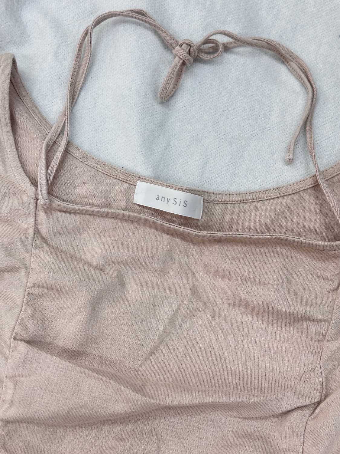 any sis 핑크 타이 셔링 포인트 반소매 반팔 티셔츠 갸루 러블리  상품이미지4