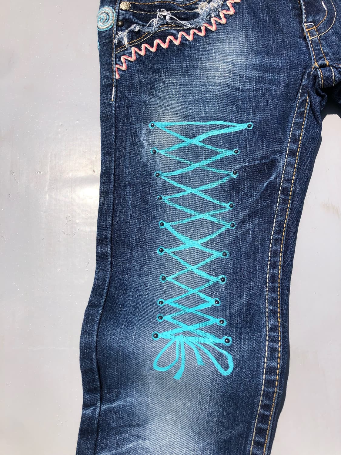 Redpepper star lace-up denim pt 상품이미지3