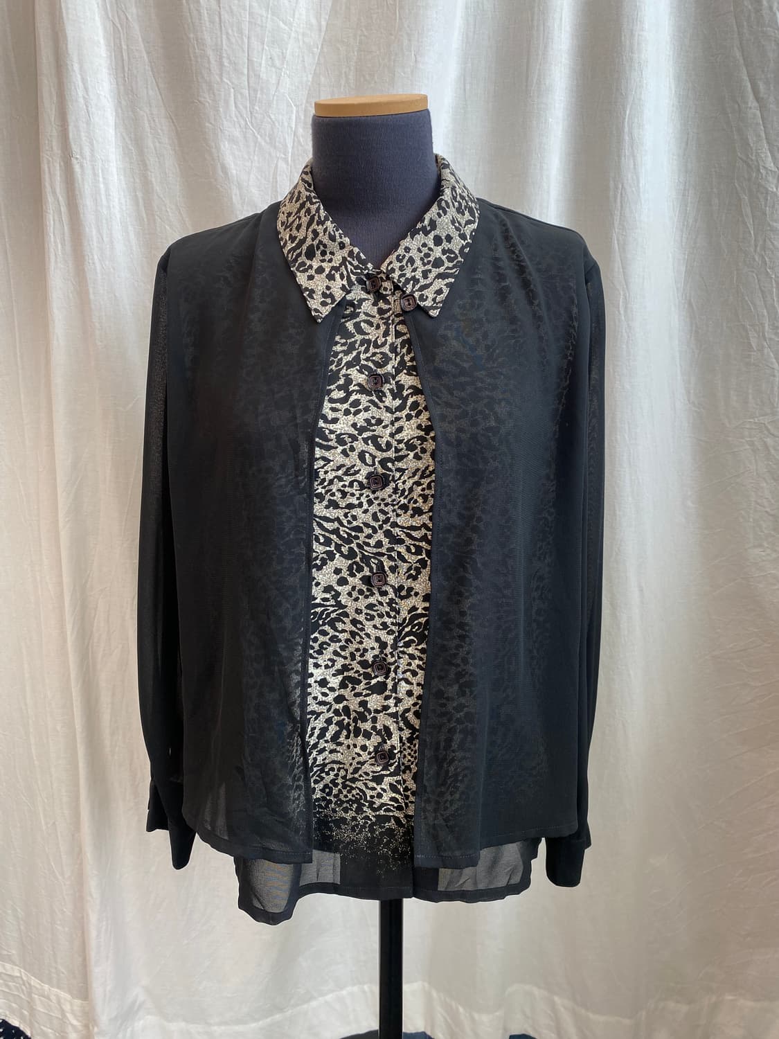 레오파드 레이어 블라우스(L) 상품이미지3