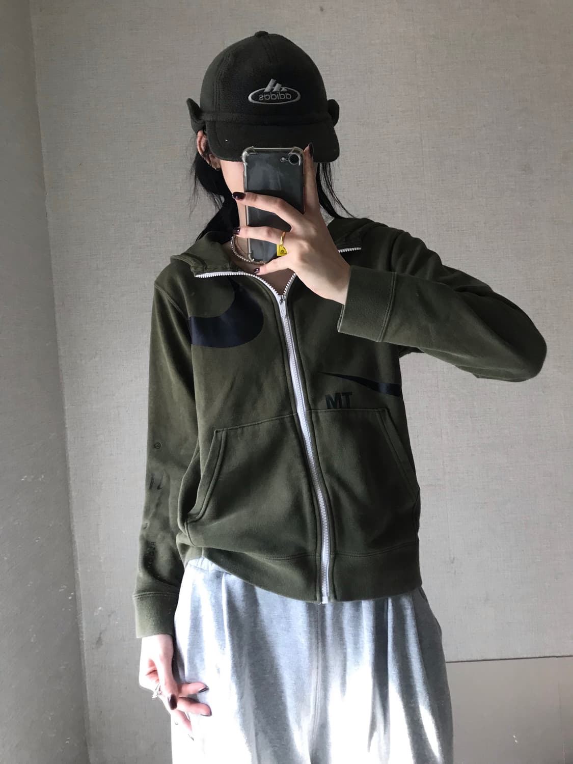 나이키 카키 빅스우시 후드집업 상품이미지5