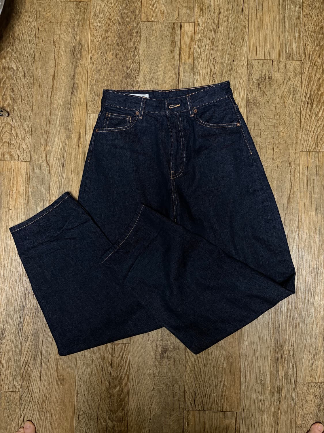 자라 하이웨스트 배럴핏 데님 생지 청바지 상품이미지1