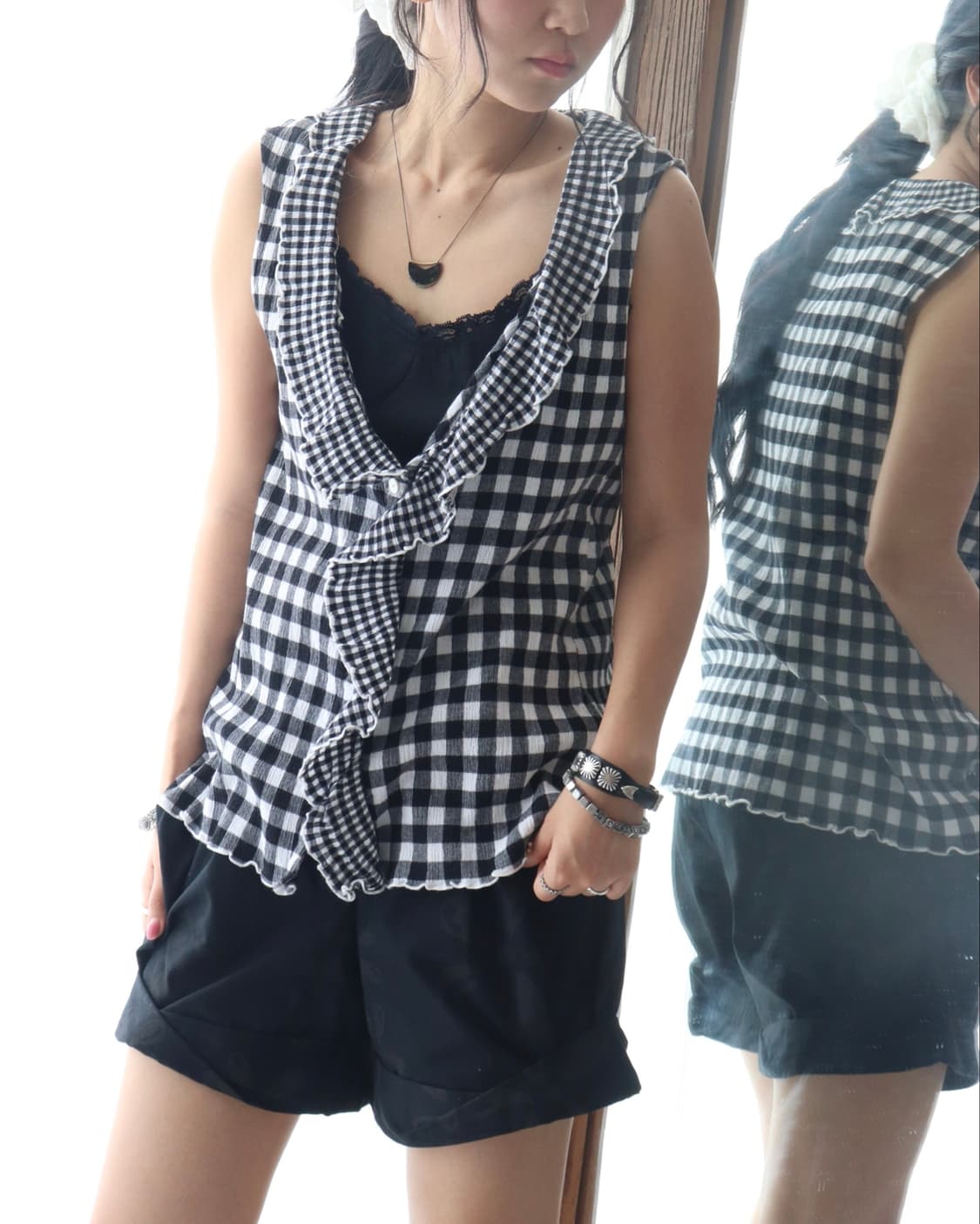 [Tsumori Chisato] Gingham Crinkle Blouse 상품이미지7