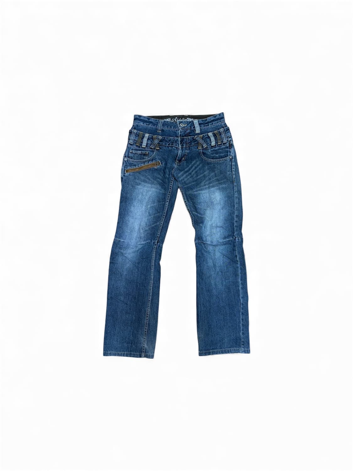 일본 빈티지 지퍼 디테일 새깅 팬츠 상품이미지1