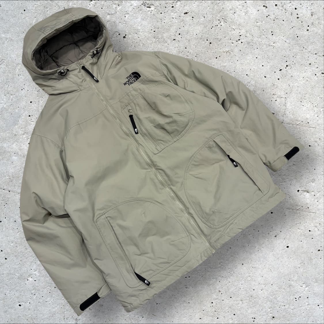 [XL] 노스페이스 캠퍼 온볼 후드 패딩 점퍼 그레이베이지 C5 상품이미지1