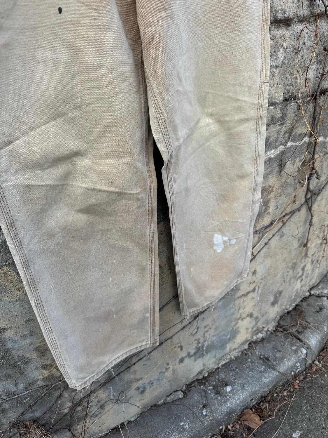 90s 칼하트 빈티지 b11 베이지 하드페이딩 싱글니 카펜터 워크 팬츠 상품이미지5