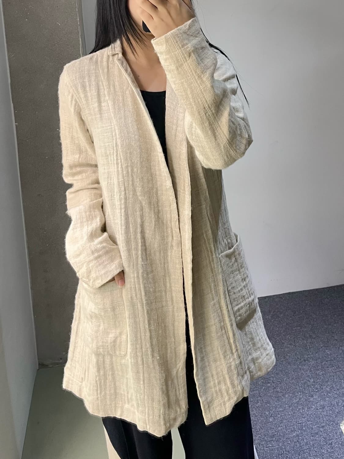 이세이 미야케 haat 린넨 블렌디드 롱 자켓 상품이미지2