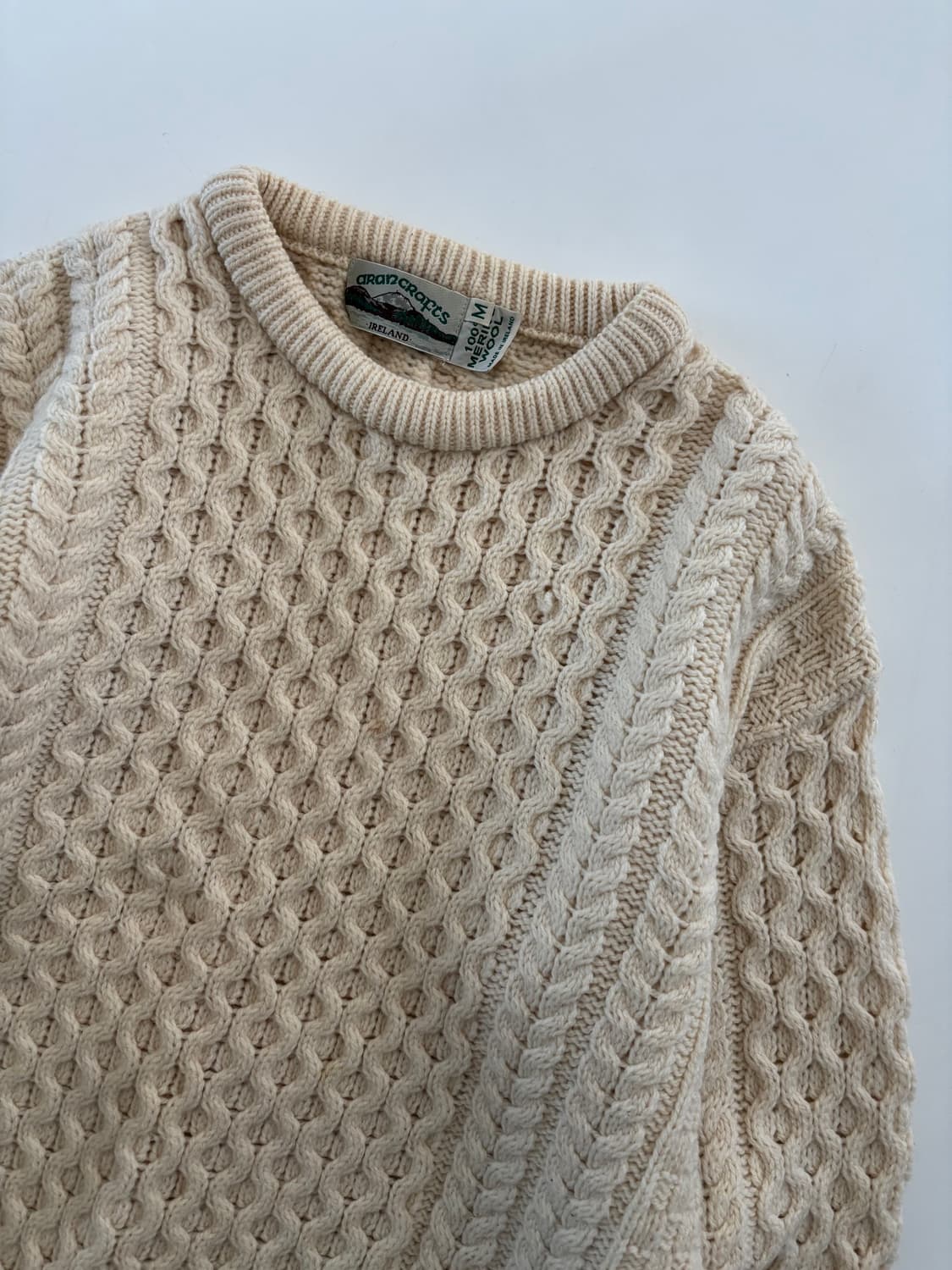 아란크래프트 아이보리 피셔맨 울 니트 상품이미지8