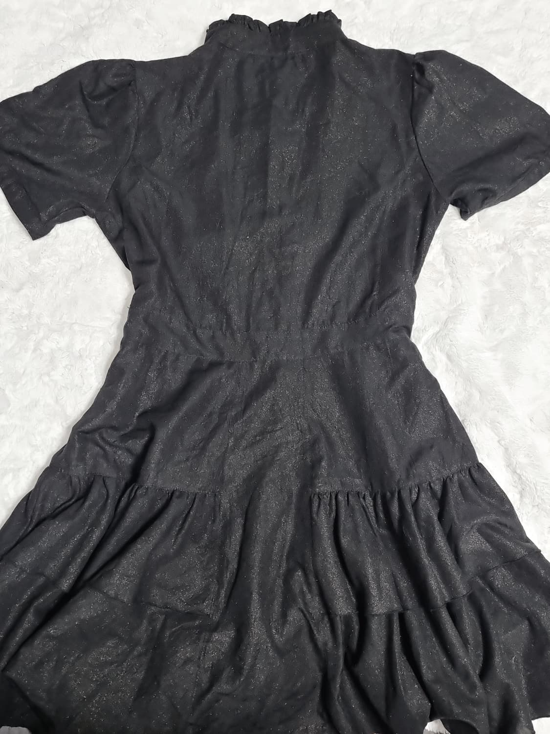 일본 빈티지 일브 블랙 셔링 프릴 원피스 로리타 상품이미지7