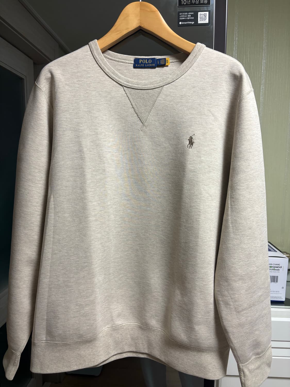폴로 더블니트 맨투맨 L 오트밀 상품이미지1