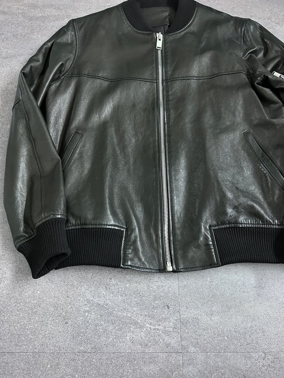 이탈리안 싱글 봄버 램스킨 자켓 상품이미지7