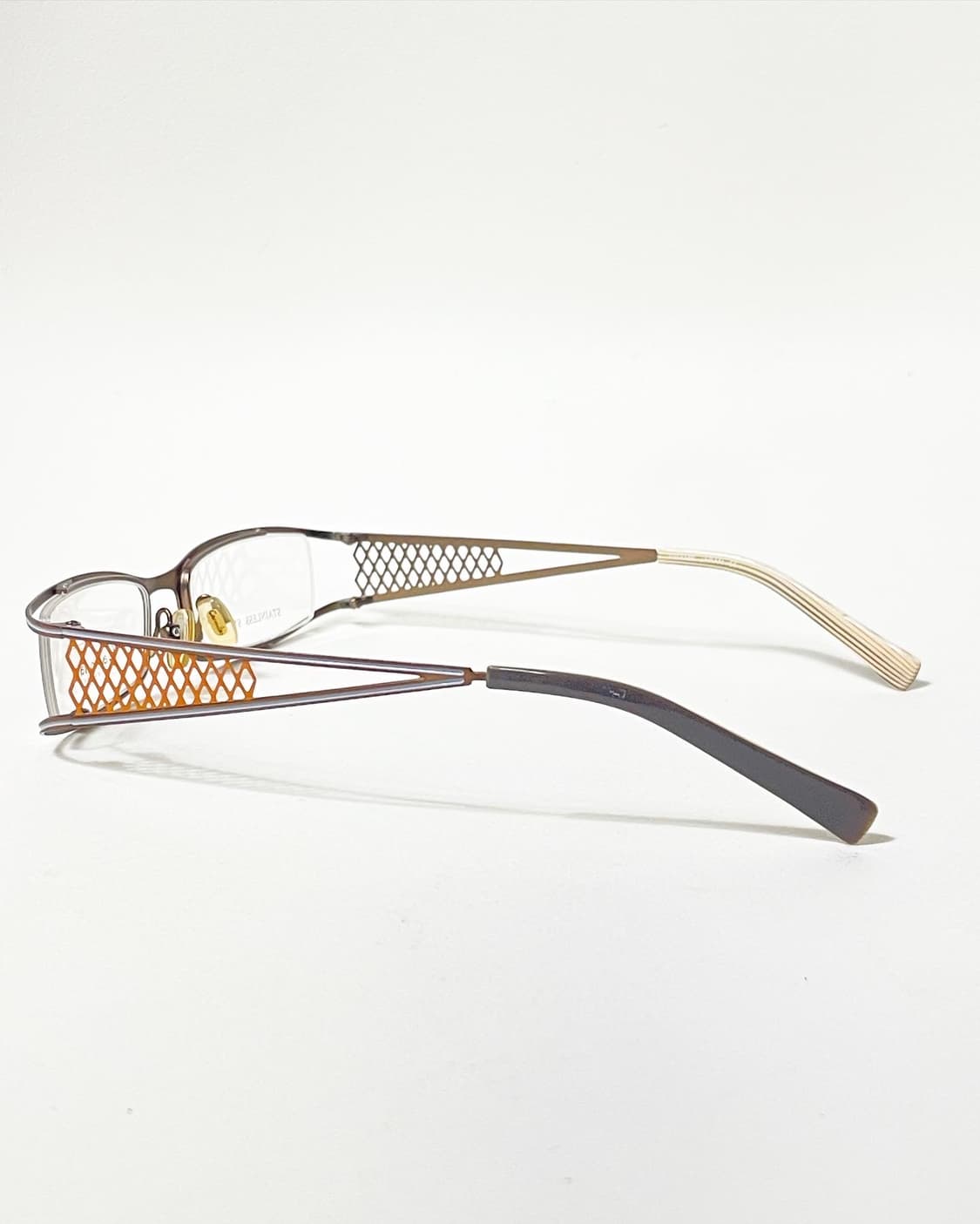 90s 일본제 Carmilar 스퀘어 빈티지 안경 상품이미지4