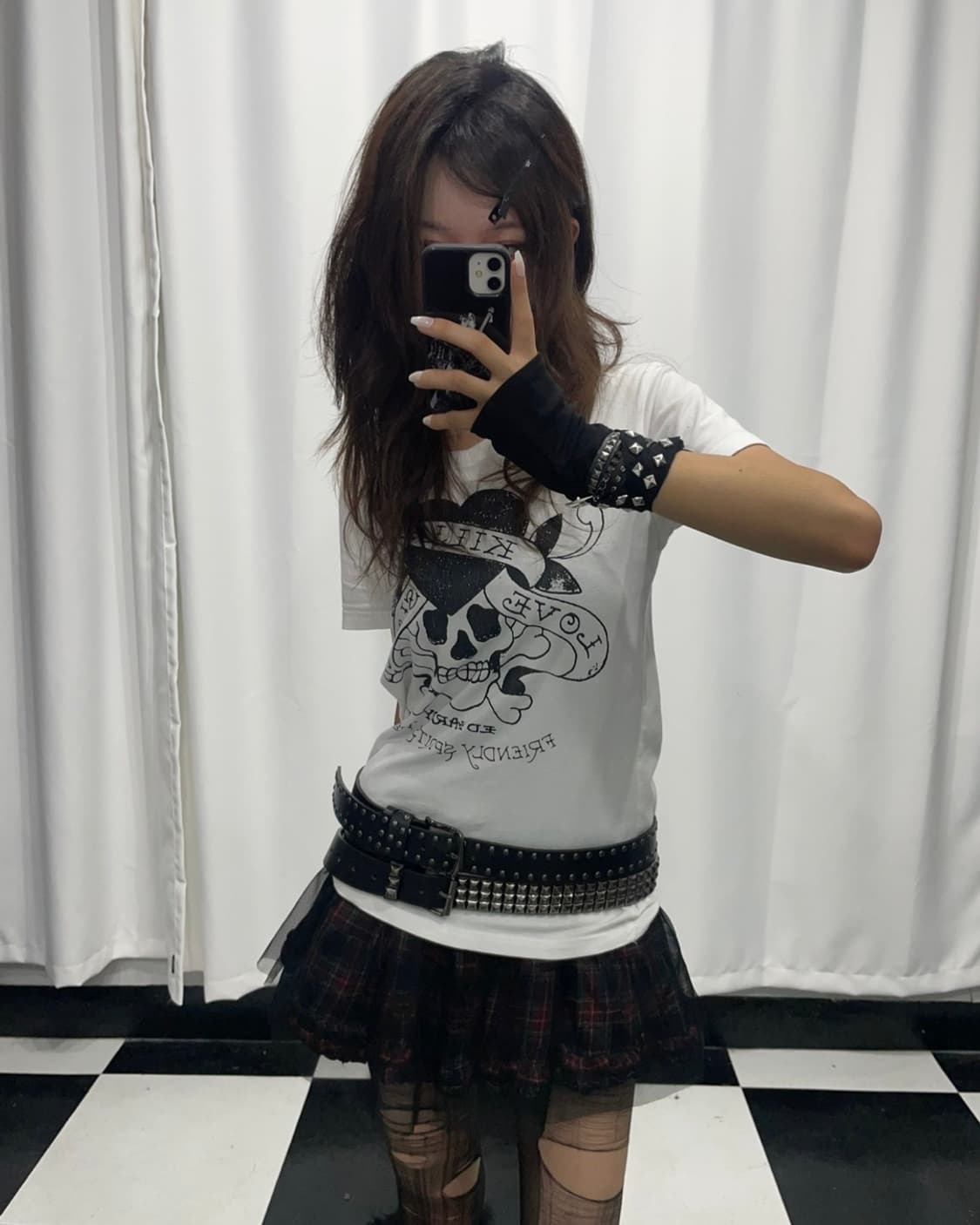 🎸Ed Hardy 화이트 스컬 프린팅 티셔츠🎸 상품이미지4