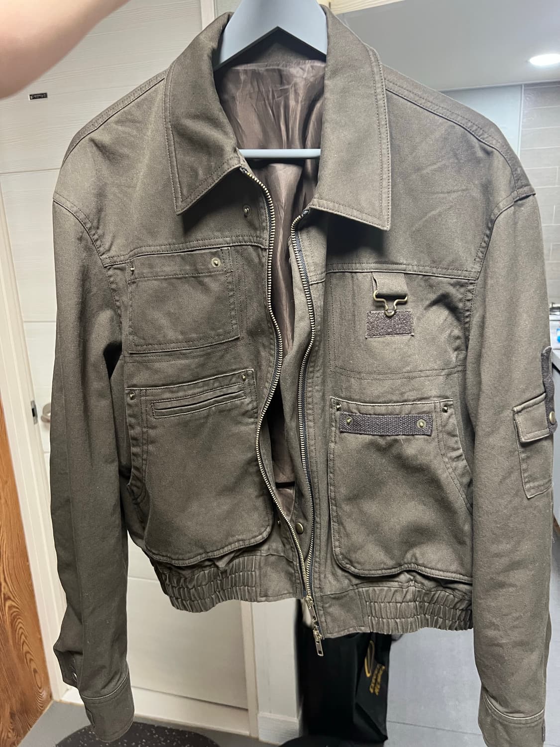 엘무드(LMOOD) 워크 포켓 치노 블루종 자켓 브라운 상품이미지3