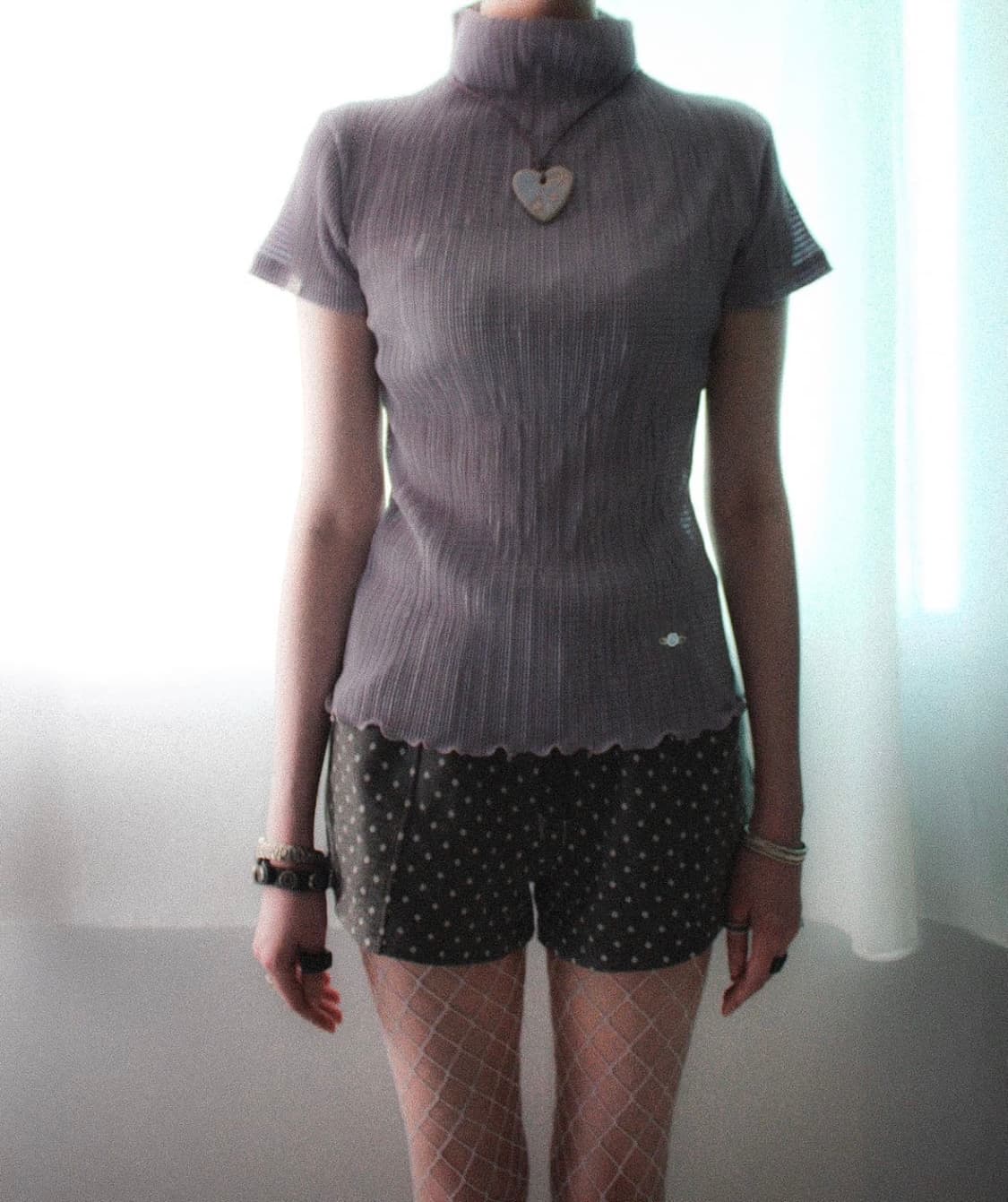 eessay mousse mock neck blue grey 상품이미지2
